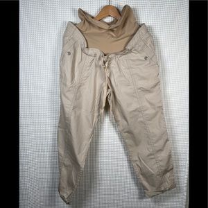 Motherhood maternity beige cotton woman size L new